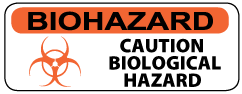 Biohazard/Caution Biological Hazard Label