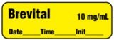 Brevital 10 mg/mL - Date, Time, Init. Anesthesia Label