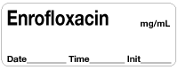Enrofloxacin mg/mL with Date, Time, Init. Anesthesia Label