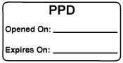 PPD Opened on: /Expires on:  Vaccine Label