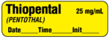 Thiopental (Pentothal) 25 mg/mL - Date, Time, Init. Anesthesia Label