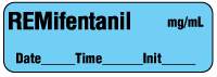 Remifentanil mg/mL - Date, Time, Init. Anesthesia Label