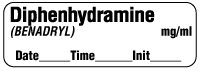 Diphenydramine (BENADRYL) mg/ml - Date, Time, Init. Anesthesia Label