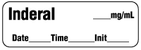 Inderal  mg/mL - Date, Time, Init. Anesthesia Label