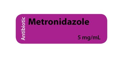 Metronidazole 5 mg/mL Antibiotic Syringe Label