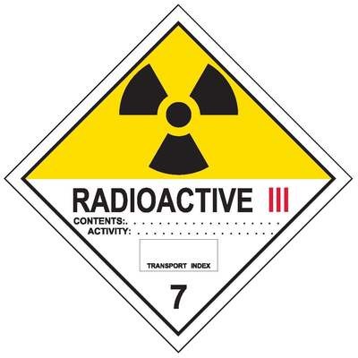 Radioactive 111 Class 7 Label
