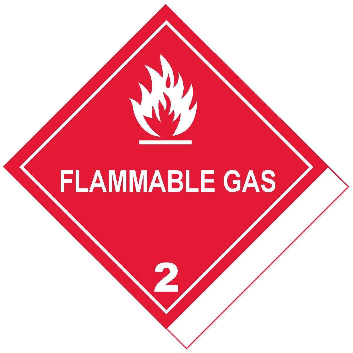 Flammable Gas Class 2 Label (Blank)