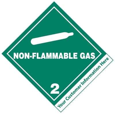 Non-Flammable Gas Class 2 Label (w/ IMPRINT)