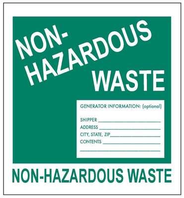 Non-Hazardous Waste Label