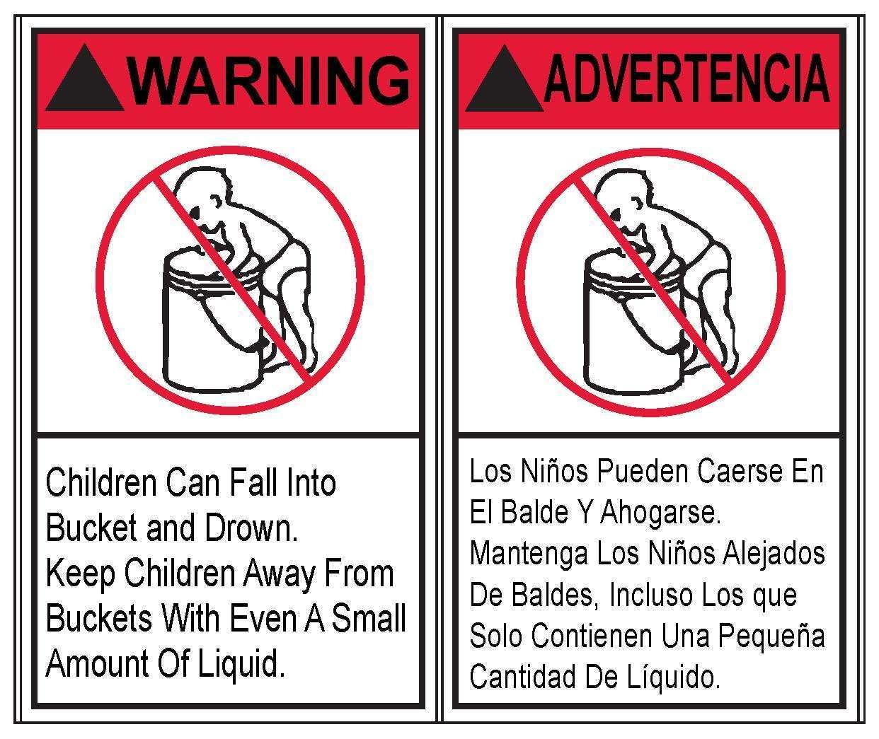 Warning Child Can Fall (English/Spanish) 2 in 1 set