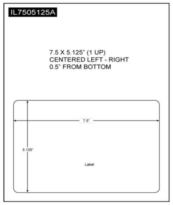 7.5" X 5.1" Laser Sheet Labels (Blank)