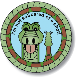I'm not sssScared of a shot! Kiddie Stickers