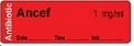 Ancef 1 mg/ml - Date, Time, Init. Antibiotic Syringe Label