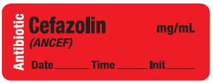 Cefazolin (ANCEF) mg/ml - Date, Time, Init. Antibiotic Syringe Label