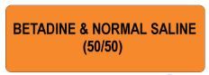 Betadine + Normal Saline (50/50) Syringe Label