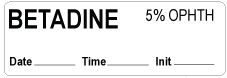 Betadine 5% OPHTH - Date, Time, Init. Syringe Label