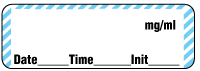 Blank (Blue Diagonals) - mg/ml - Date, Time, Init. Anesthesia Label