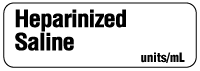 Heparinized Saline  units/mL Anesthesia Label