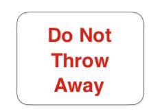 Do Not Throw Away Label Do Not Throw Away Label