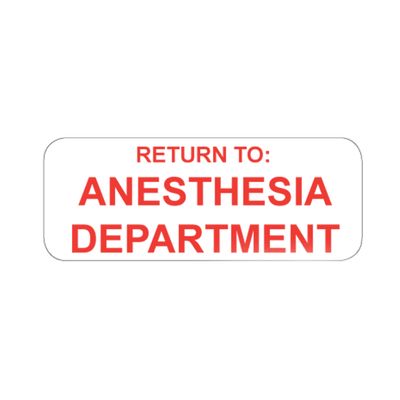 Return To: Anesthesia Department Label