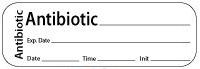 Antibiotic, Exp. Date - Date, Time, Init. Antibiotic Syringe Label