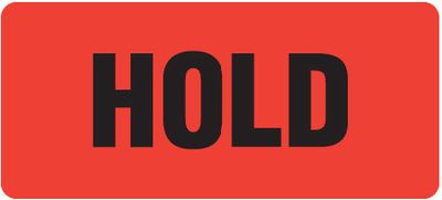 Hold Label (Fl. Red)