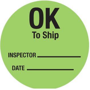OK To Ship Inspector / Date Label