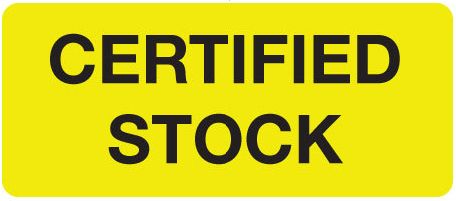 Certified Stock Label