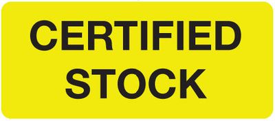 Certified Stock Label