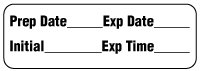 Prep Date / Exp Date / Initial / Exp Time Label