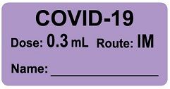 COVID-19 Dose: 0.3mL/Route: IM Vaccine Label