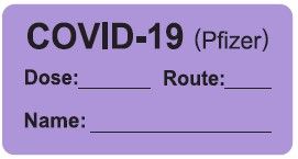 COVID-19 (Pfizer) Vaccine Label - Purple