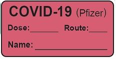 COVID-19 (Pfizer) Vaccine Label - Maroon COVID-19 (Pfizer) Vaccine Label - Maroon
