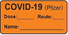 COVID-19 (Pfizer) Vaccine Label - Orange