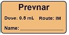 Prevnar Dose: 0.5 mL/Route: IM  Vaccine Label