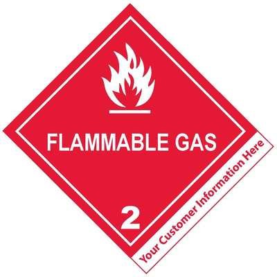 Flammable Gas Class 2 Label (w/ IMPRINT)