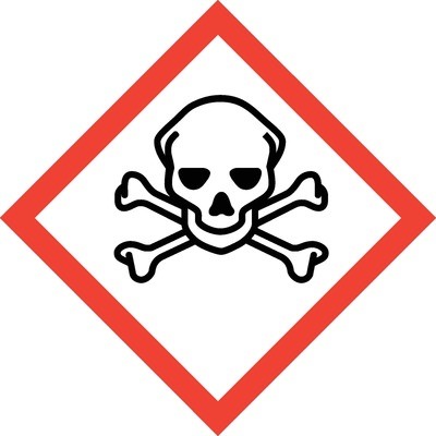 GHS Pictogram Label - Skull & Crossbones, 1.25" x 1.25"