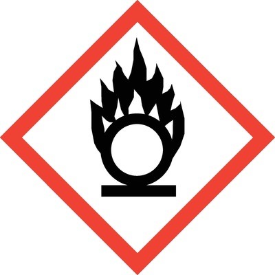 GHS Pictogram Label - Flame Over Circle, 2" x 2"