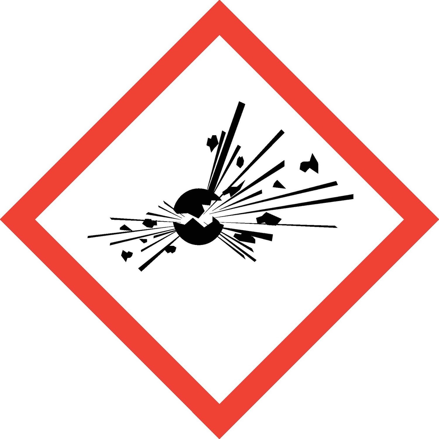 GHS Pictogram Label - Exploding Bomb, 2" x 2"