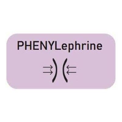 Phenylephrine Infusion Bag Label
