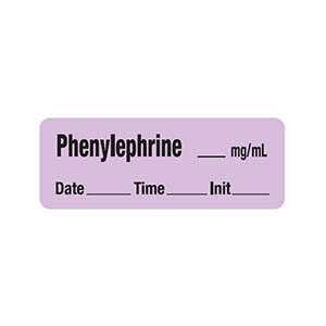 Phenylephrine mg/mL Anesthesia Label
