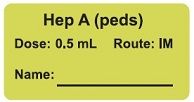 Hep A (peds) Dose: 0.5 mL/Route: IM Immunization Label Hep A (peds) Dose: 0.5 mL/Route: IM Immunization Label