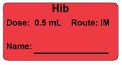 Hib Dose: 0.5 mL/Route: IM  Vaccine Label