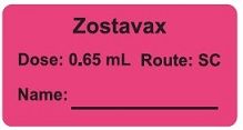 Zostavax Dose: 0.65 mL/Route: SC  Immunization Label