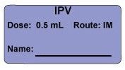 IPV Dose: 0.5 mL/Route: IM  Vaccine Label