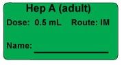 Hep A (adult) Dose: 0.5 mL/Route: IM  Vaccine Label