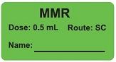 MMR Dose: 0.5 mL/Route: SC  Vaccine Label
