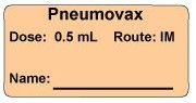 Pneumovax Dose: 0.5 mL/Route: IM  Vaccine Label