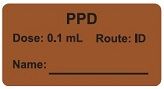 PPD Dose: 0.1 mL/Route: ID  Vaccine Label