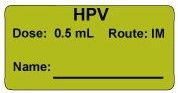 HPV Dose: 0.5 mL/Route: IM  Vaccine Label